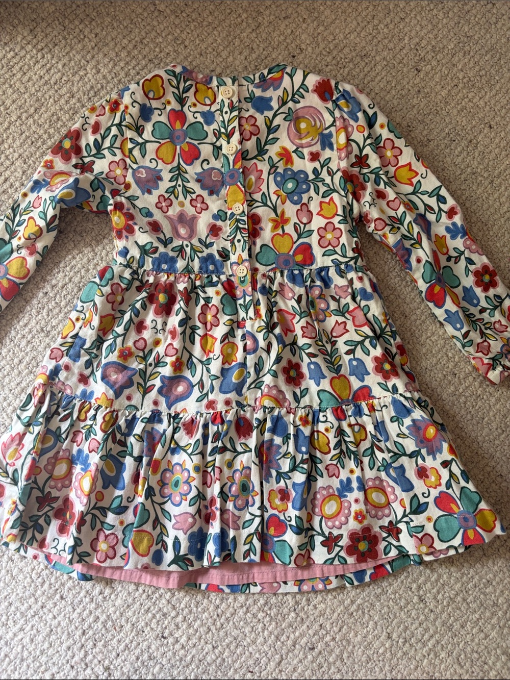 Mini Boden long sleeve colorful Floral Cotton Dress - Picture 4 of 6